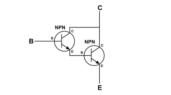 transistor Darlington componentes internos