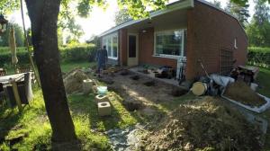 La construcción de terrazas en el patio trasero
