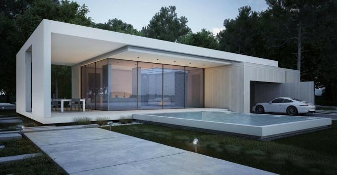 La casa en el estilo del minimalismo