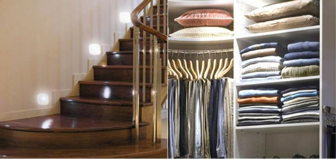 realizar escaleras iluminación y armarios de ropa - muy simple y fácil