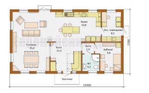 Nueva casa con 3 dormitorios y una gran sala de estar. Fachadas + planificación