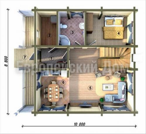 Disposición de los primeros muebles piso. Fuente de la foto: dom-bt.com