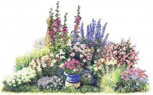 Arriate "Emperatriz": un lujoso jardín de flores para el verano de buen gusto (3 m) esquema, fotos, descripción